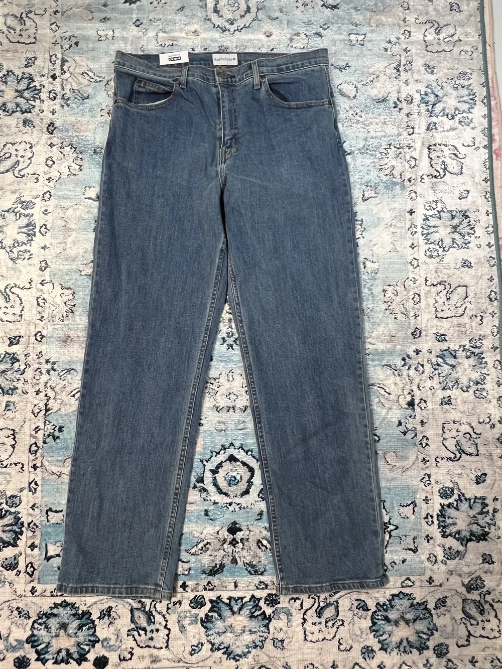 Saddlebred Relaxed Fit Men's Jeans in Dark Blue Wash 36Wx32L - Picture 2 of 9